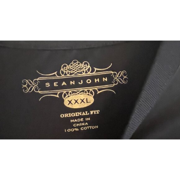 P. Diddy Sean John XXXL 3XL Original Fit Black & Metallic Bllue Branded Tshirt C - Picture 2 of 12